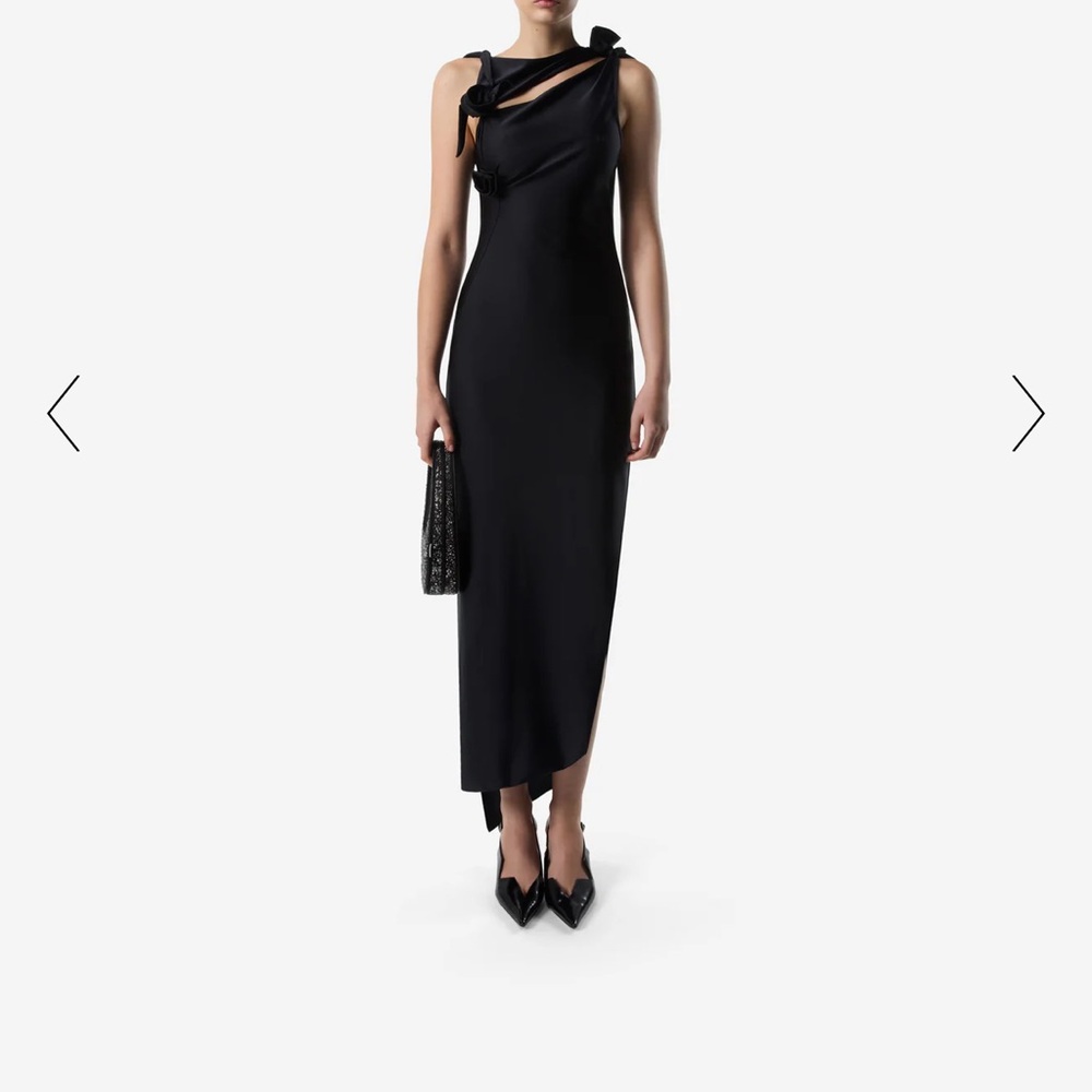 Coperni Asymmetric Flower Gown - Black